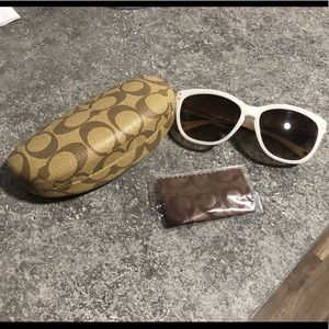 Coach Celia Milky White/ Gold Sunglasses